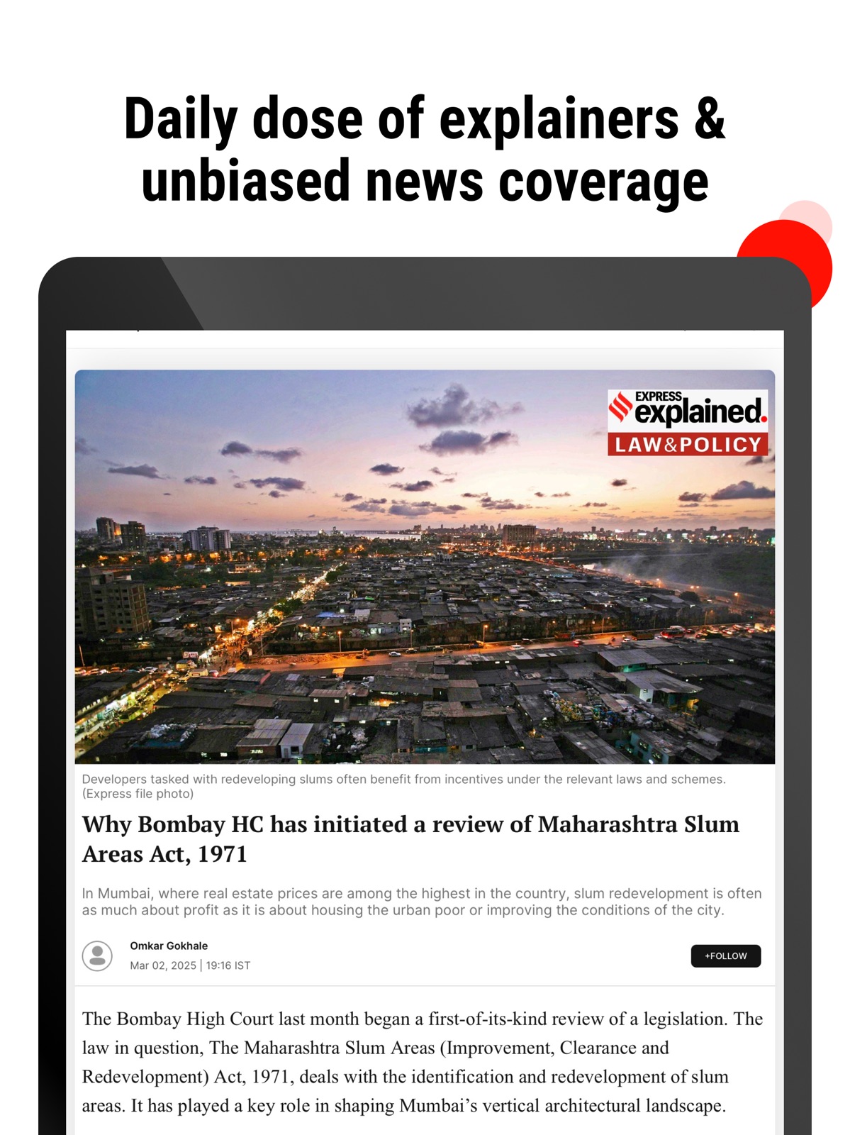 Indian Express News + Epaper ipad screenshot 1