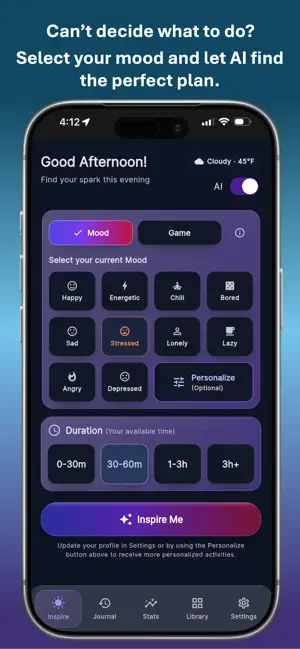 MoodTwist: Get Activity Ideas screenshot 1