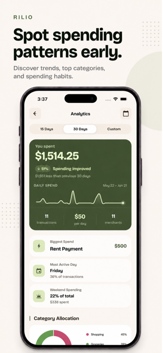 Rilio - Smart Expense Tracker Screenshot 3 of 6