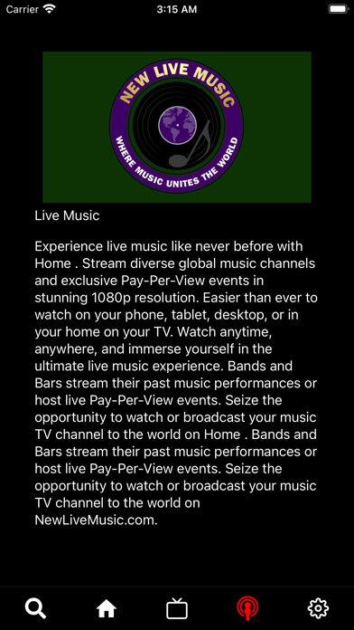 New Live Music Screenshot