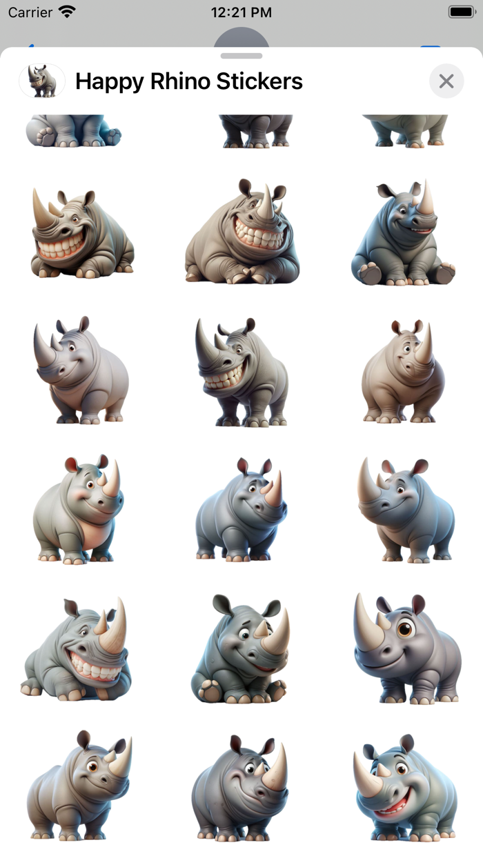 Happy Rhino Stickers