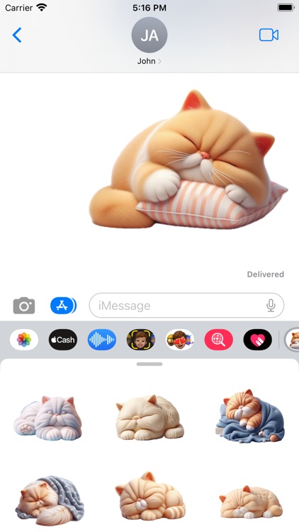 Sleeping Persian Cat Stickers screenshot-5