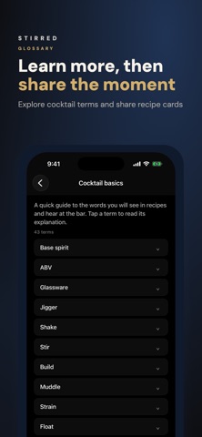 Stirred - Cocktail Guide iPhone screenshot