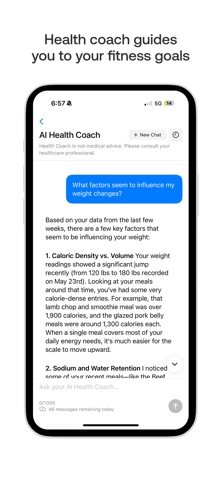 Dalia: AI Health Tracker/Coach iPhone screenshot