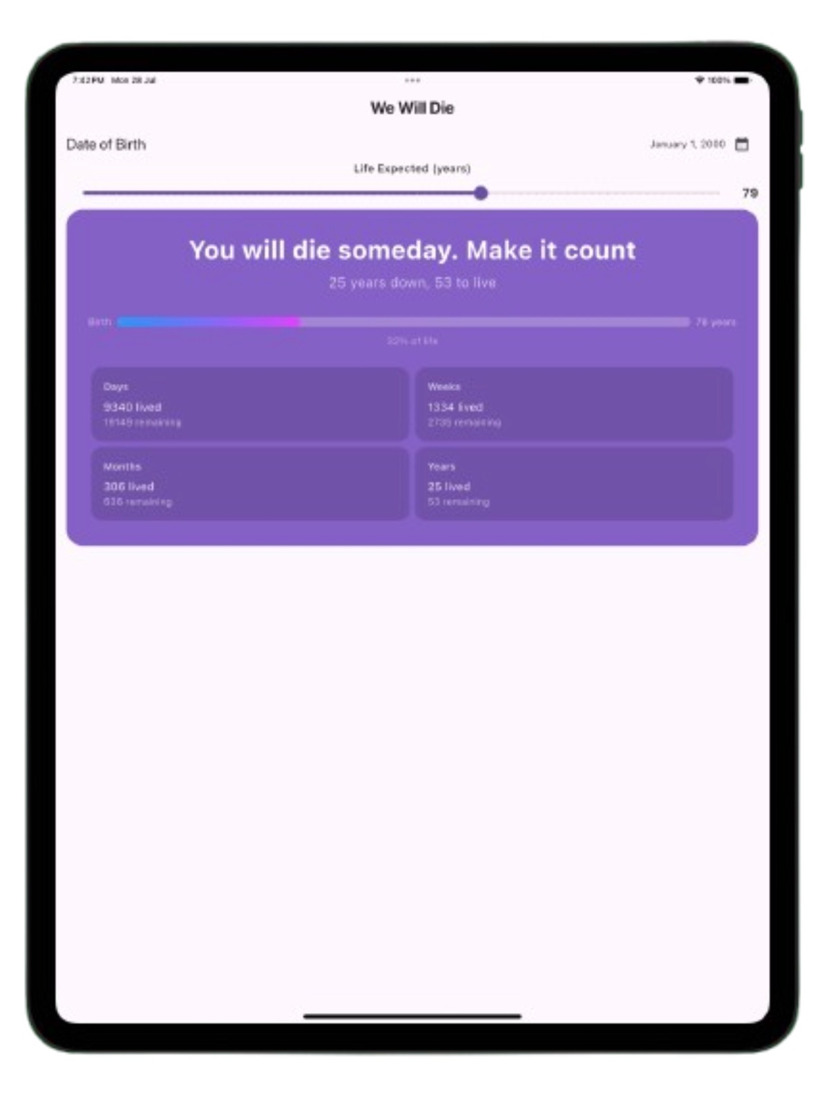 We Will Die : Death Reminder ipad screenshot 2