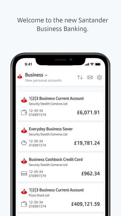 Santander Business Banking Screenshot