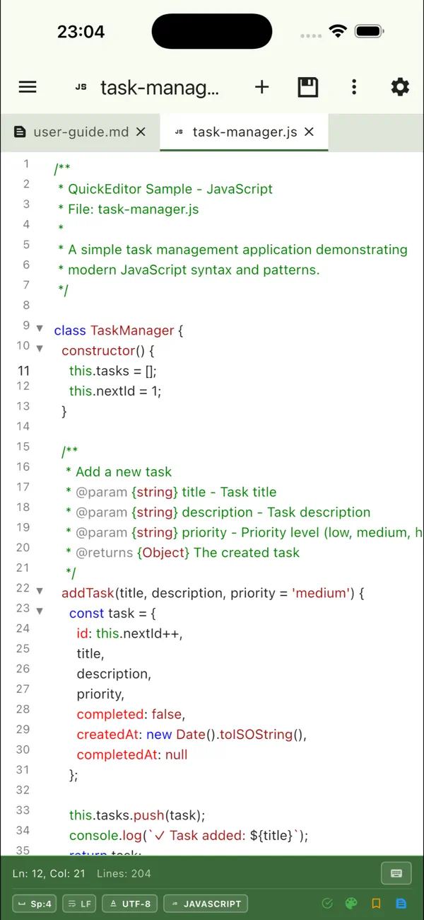#2. QuickEditor - Text & Code (iOS) بواسطة: KAZUHIRO KAKIMOTO