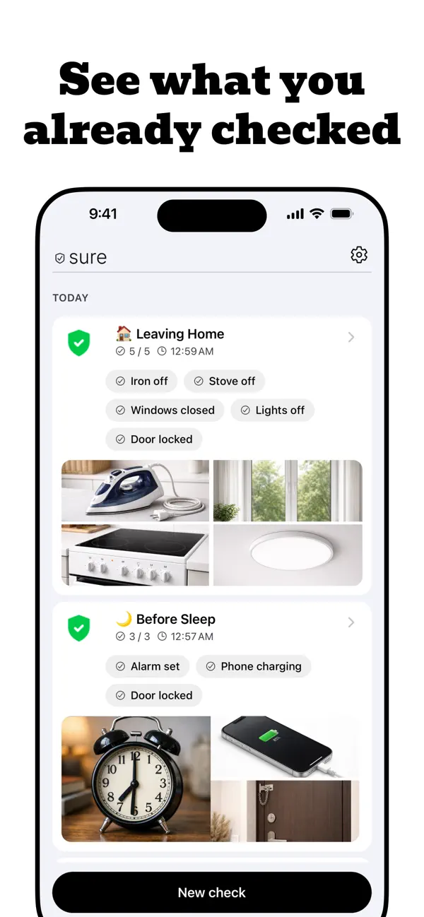 #3. Sure — Did I Turn It Off? (iOS) โดย: Konstantin Kovalev