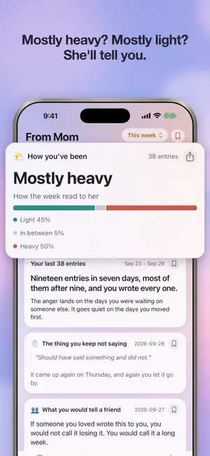 Mom AI, mood journal screenshot 2