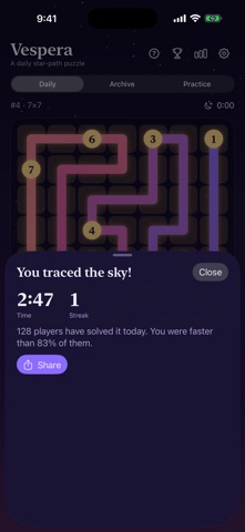 Vespera: Daily Star Puzzle screenshot 2