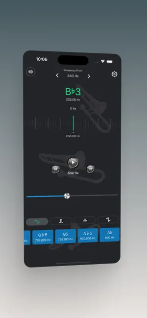 Trombone Tuner: Tone Generator screenshot 1