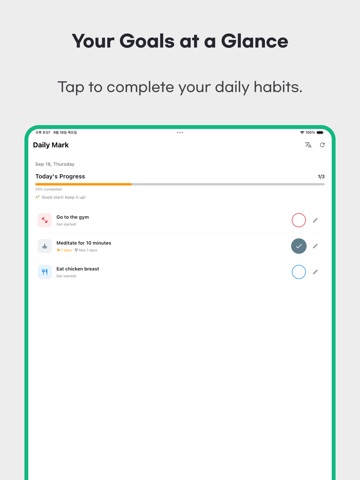 Daily Mark: Minimal Habits iPad screenshot