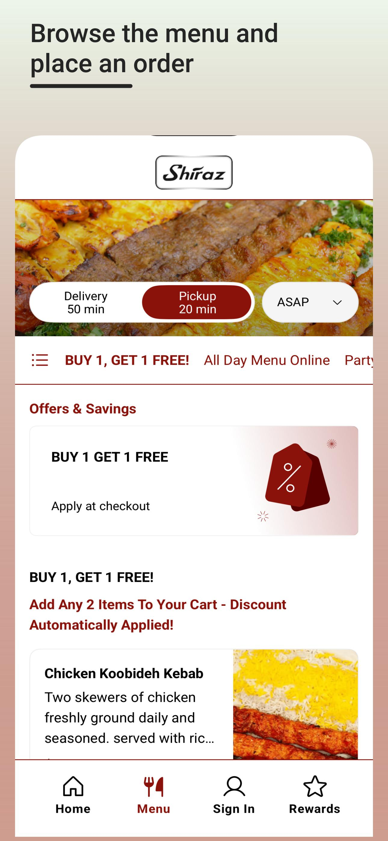 Shiraz Restaurant Delivered