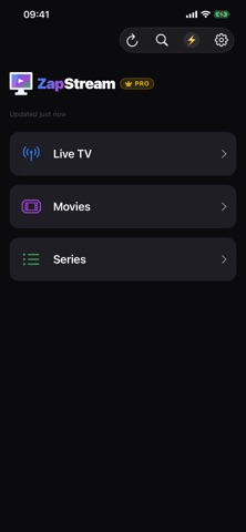 ZapStream M3U & Xtream Player Screenshot 1 of 8