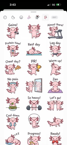Flex-olotl Stickers screenshot