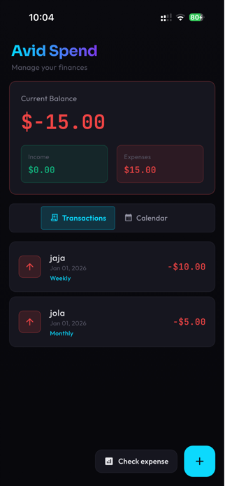 Avid Spend Screenshot 2 of 3