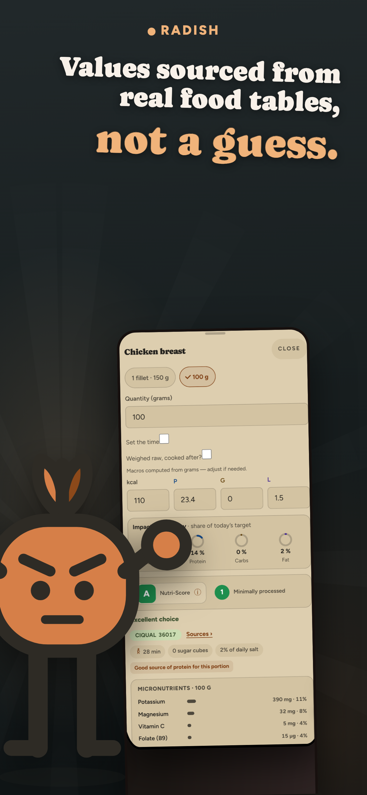 Radish: Calories & Privacy screenshot 3