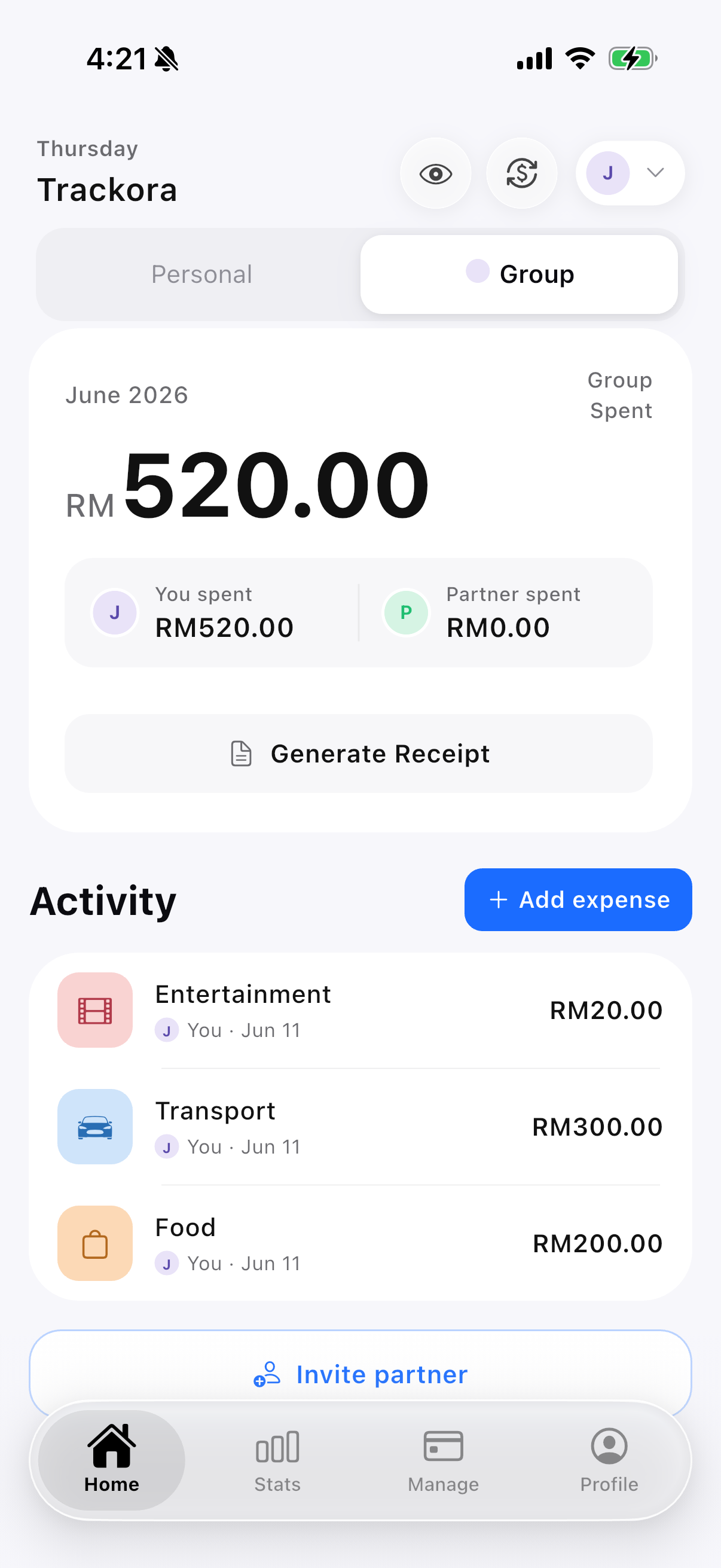 Expense Tracker: Trackora