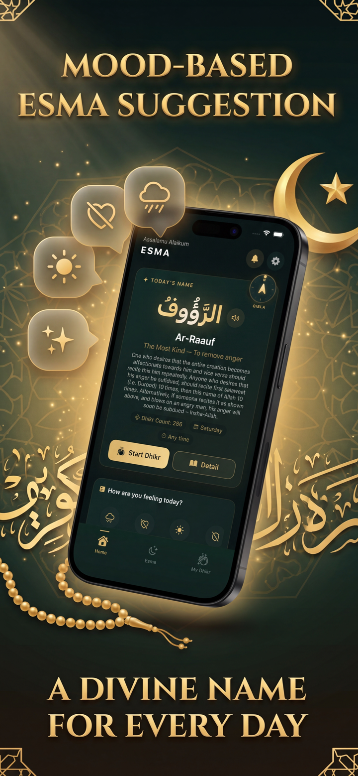Esma: Prayer Times & 99 Names screenshot 1