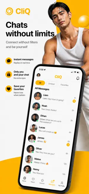 CliQ - Gay Dating, Chat & Meet iPhone screenshot 4