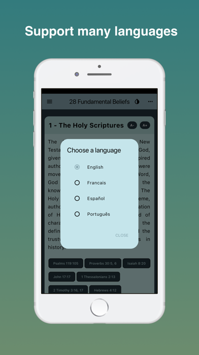 The 28 fundamental beliefs SDA Screenshot