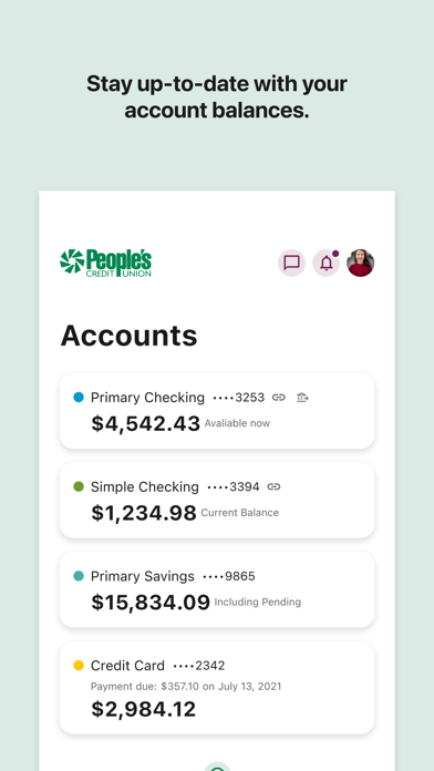 People's CU Mobile Banking Screenshot