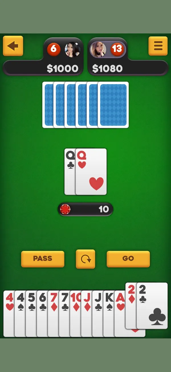 Screenshot #1 pour 2P Big 2 Poker