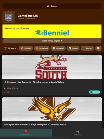 GameTimeMN Mobile iPad screenshot