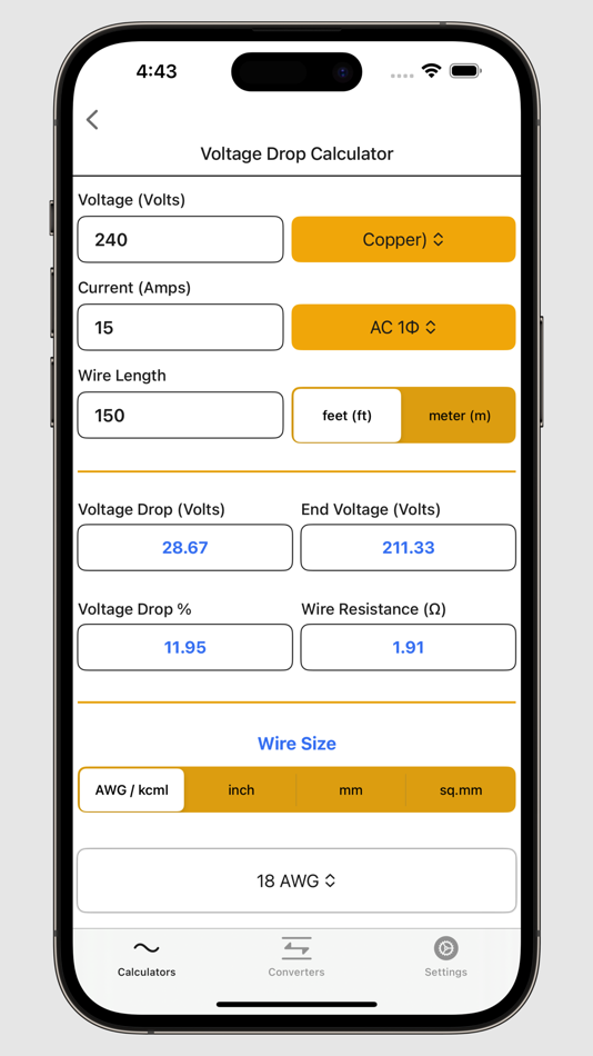 #2. Electrical Calculator lite (macOS) By: V PUGAZHENTHI