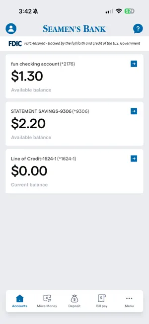 Seamen's Bank Mobile screenshot 2