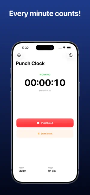 Punch Clock - Work Hours screenshot 2
