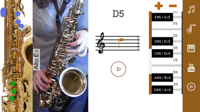 2D Saxophone Fingering Chart Screenshot