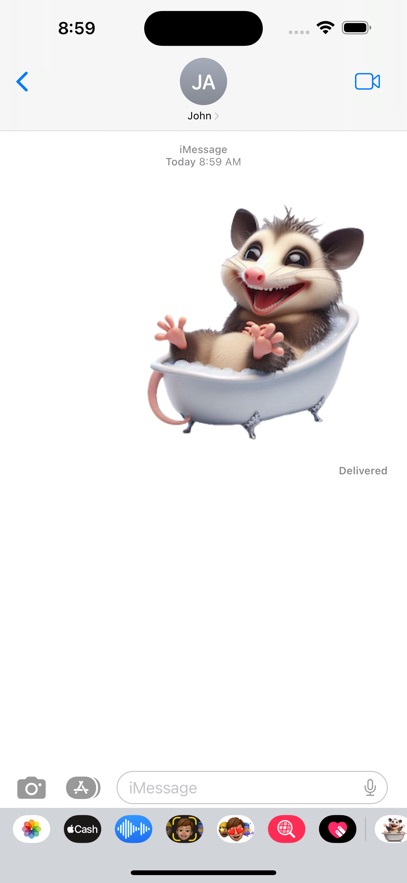 Opossum Bath Stickers