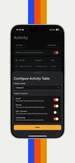 Captura de pantalla de HogLite — PostHog Mobile App en iPhone 3
