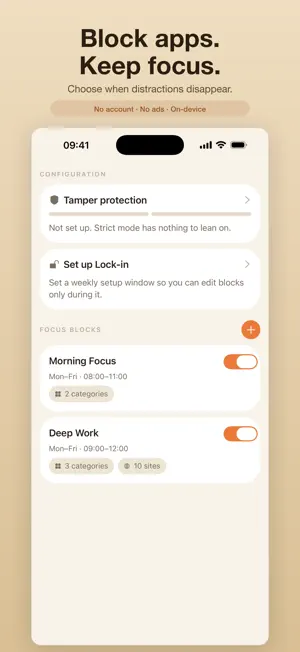 Focus Blocks: App Blocker screenshot 1