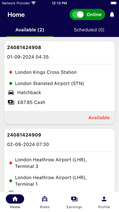 Capital Cars - Driver App Screenshot