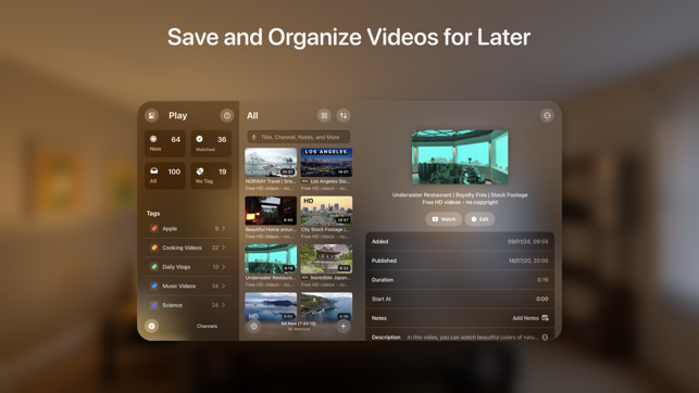 ‎Play: Save Videos Watch Later Screenshot