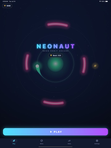 Neonaut: Neon Orbit Arcade iPad screenshot