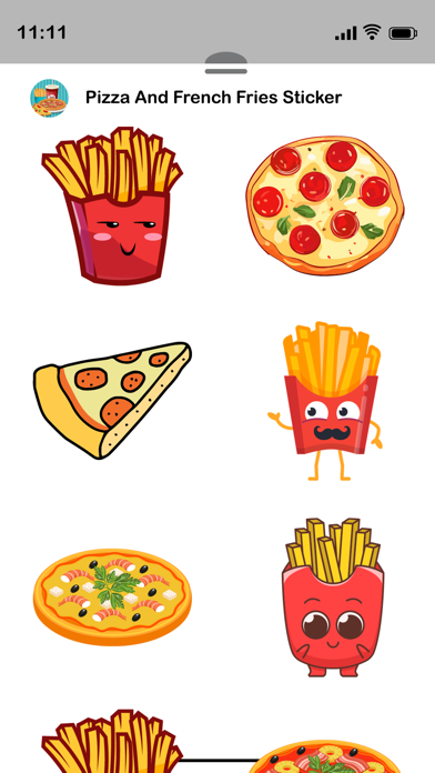 Screenshot #3 pour Pizza and French Fries Sticker