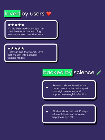 bebored: mindfulness, fixed iPad screenshot