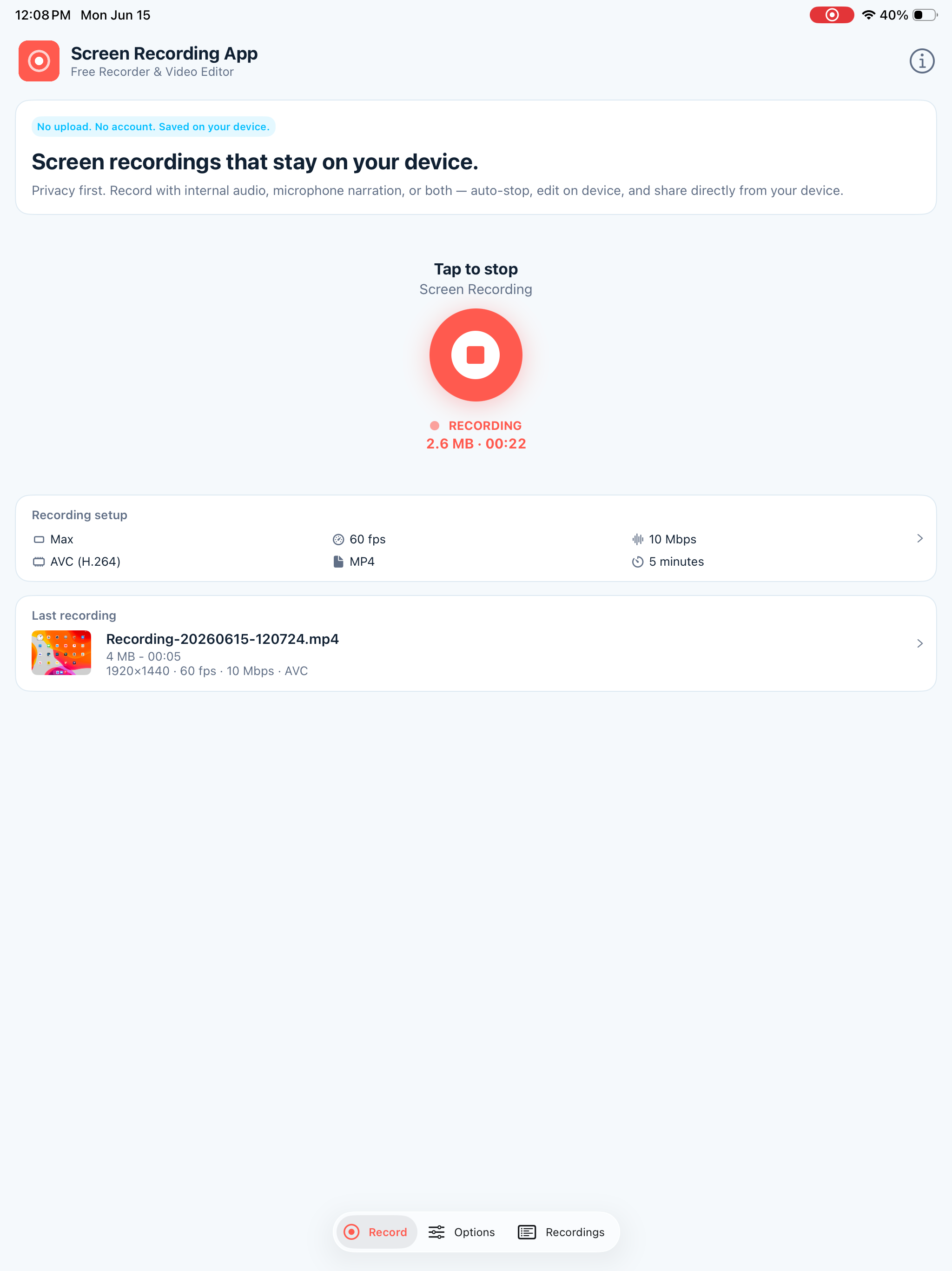 Screen Recording ◉ App screenshot 5