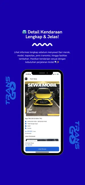Transgo - Rental Mobil & Motor iPhone screenshot 3