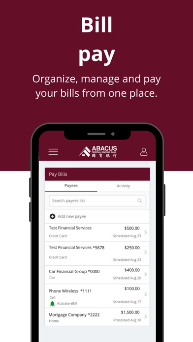 Abacus iMobile Banking Screenshot