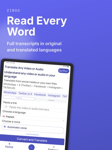 Translate Video & Audio: Zingo iPad screenshot
