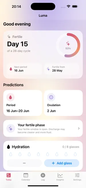 Luma: Period & Cycle Tracker screenshot 1