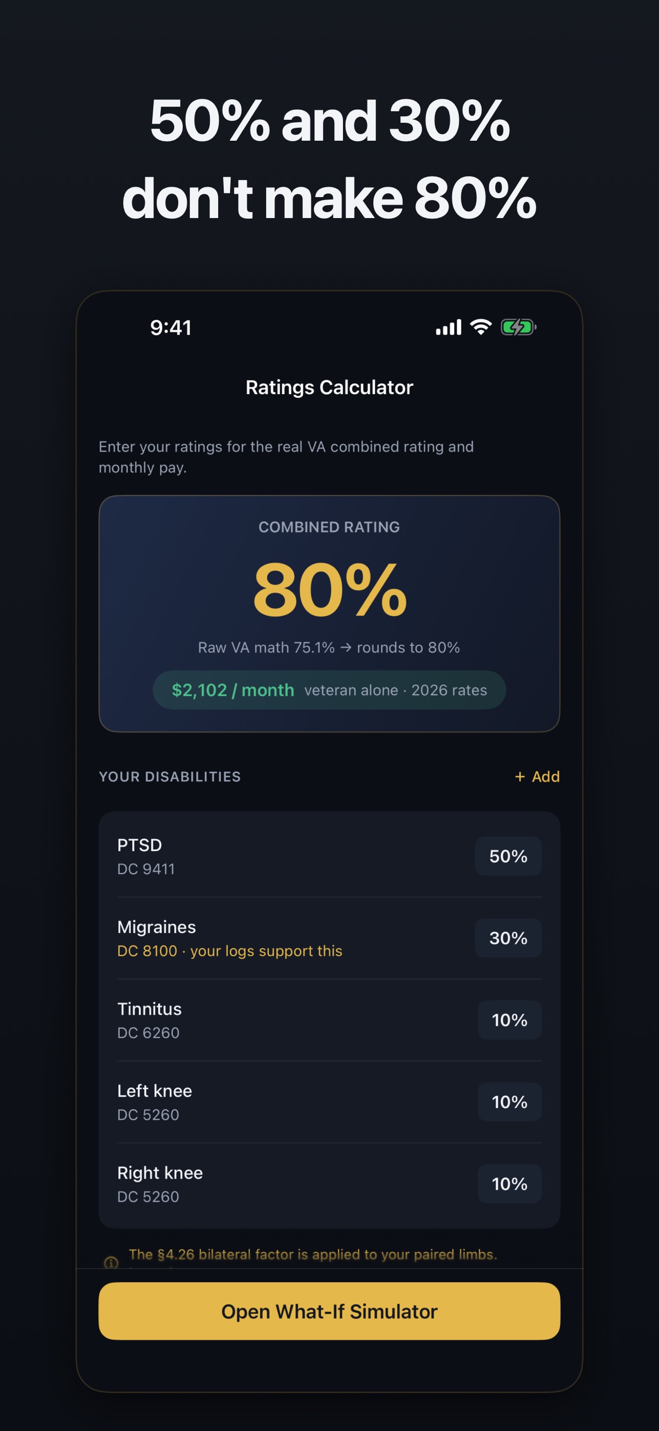 Screenshot 6 of VeteranOS: VA Disability Log