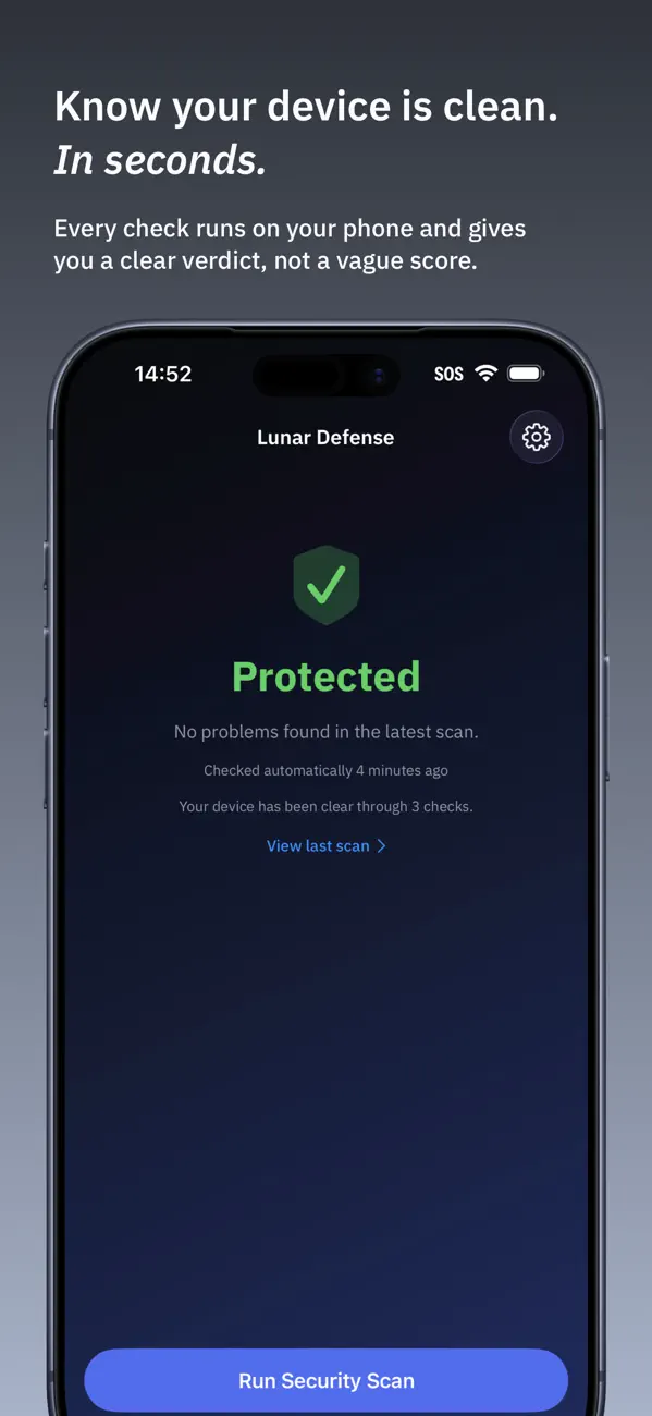 #1. Lunar Defense Mobile Security (iOS) 게시자: Peripheral Pursuit Labs