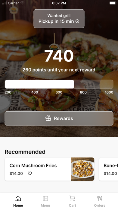 Wanted Grill iPhone screenshot 1 - Food & Drink app