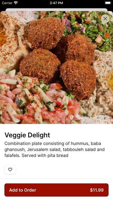 Pitaville Mediterranean To Go iPhone screenshot 3 - Food & Drink app