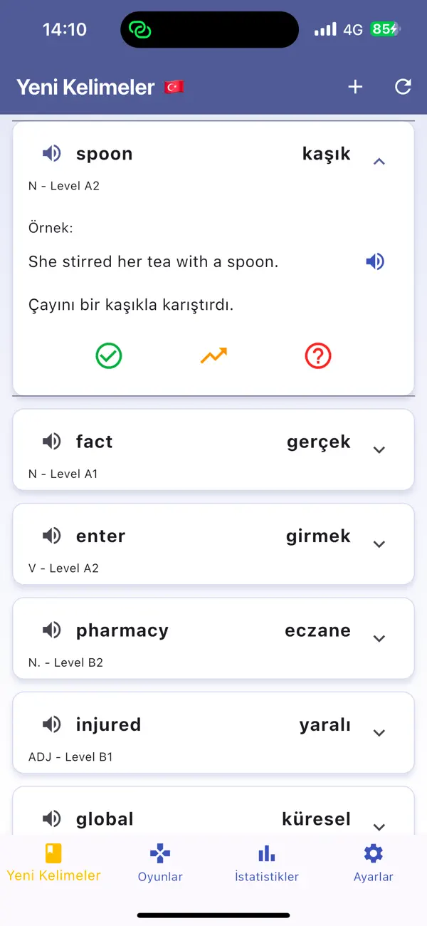 Screenshot #1 pour Günlük İngilizce Kelime Öğren